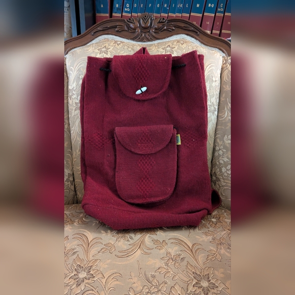 Pinzon Red Cloth Mochila Escolar Mexican Backpack - Picture 1 of 10